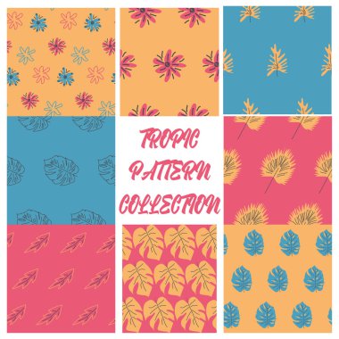 İskandinav tarzında en az 8 adet çiçek deseni. Soyut canavar çiçekleri kusursuz desen. Tropik ev bitkisi. Nordics sanat eseri