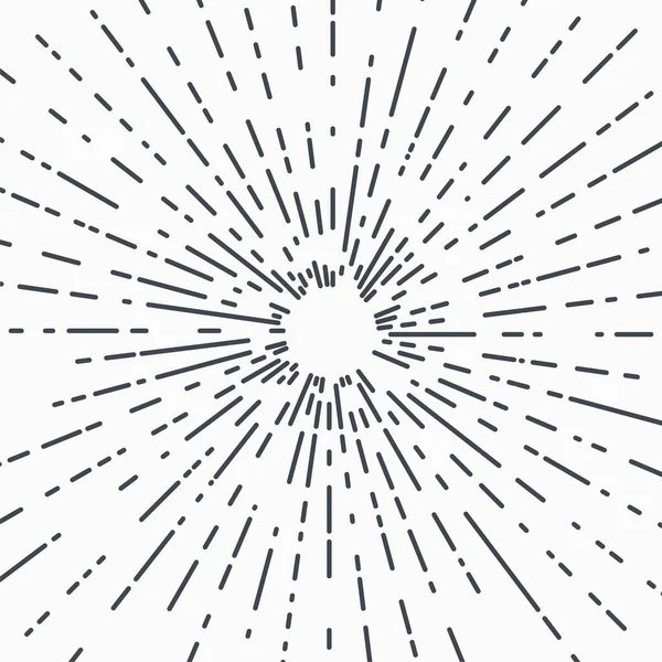 嬉皮士风格的老式单色明星爆裂与射线 — 图库矢量图片