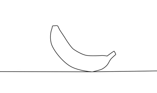 连续的单幅单行香蕉手工绘制的图片轮廓 线条艺术 — 图库矢量图片