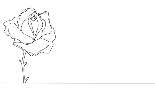 One Line Rose Design Hand Getekend Minimalisme Stijl Illustratie — Stockvector