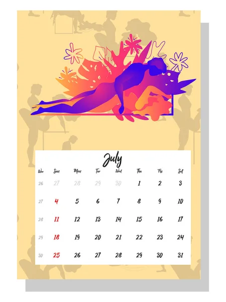 Orang Bercinta Konsep Kalender Untuk 2021 Pasangan Cantik Untuk Setiap - Stok Vektor