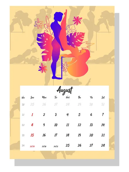 Gente Hace Amor Calendario Conceptual Para 2021 Hermosas Parejas Para — Archivo Imágenes Vectoriales