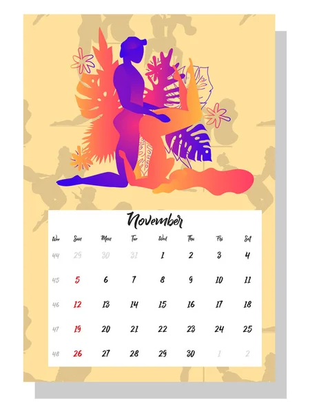 Pessoas Fazem Amor Calendário Conceito Para 2021 Belos Casais Para —  Vetores de Stock