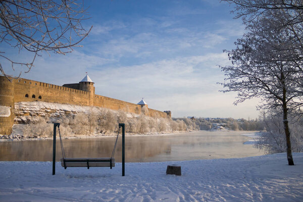 Ивангородская крепость, зима 2016, Россия
