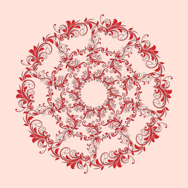 Schöne kreisförmige Muster von floralen — Stockvektor