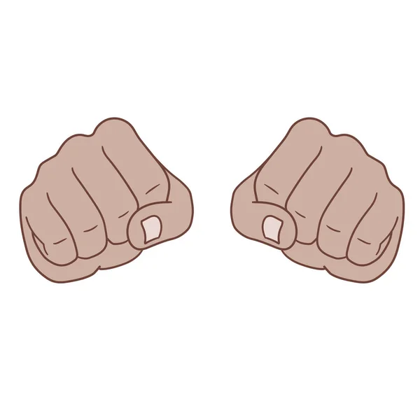 Two Fists Front View — Stock Vector