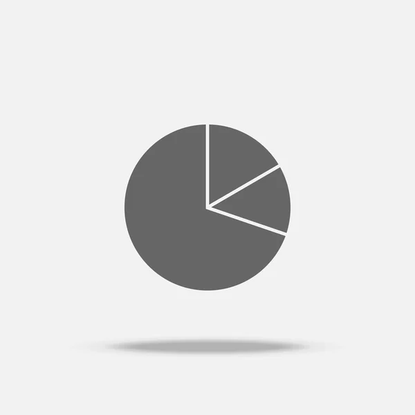 Pie graph grafiek platte ontwerp vector pictogram met schaduw — Stockvector