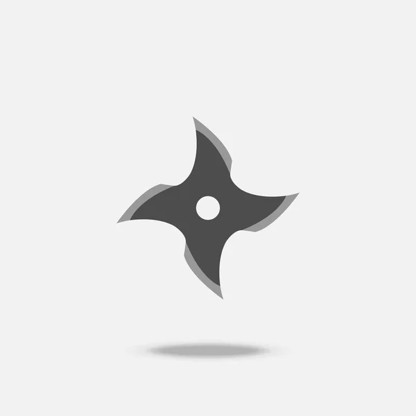 Shuriken Ninja wapen platte ontwerp pictogram vector — Stockvector