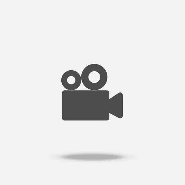 Vektor ikon desain datar Video Cinema Camera dengan bayangan - Stok Vektor