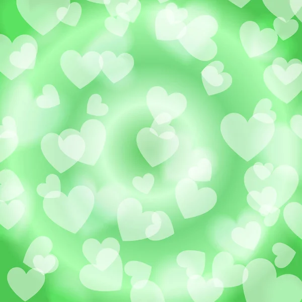 Πράσινη καρδιά Bokeh, φαντασία, διάνυσμα — Διανυσματικό Αρχείο