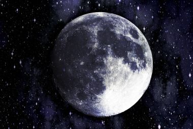 Süper mavi ay arka planda gökada, Nasa tarafından döşenmiş bu görüntü unsurları