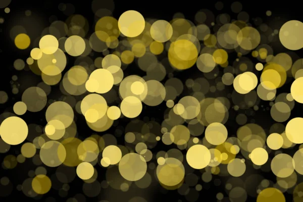 Golden Bokeh in Black background — Stock Photo, Image