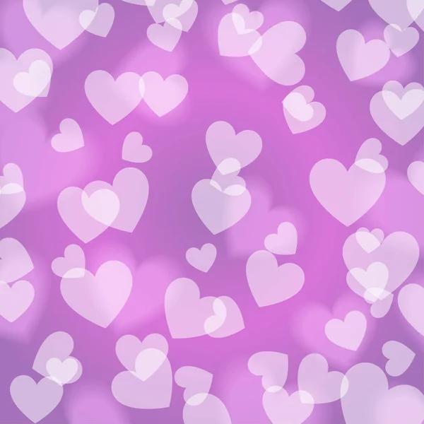 Paars violet Bokeh hart, patroon, vector — Stockvector