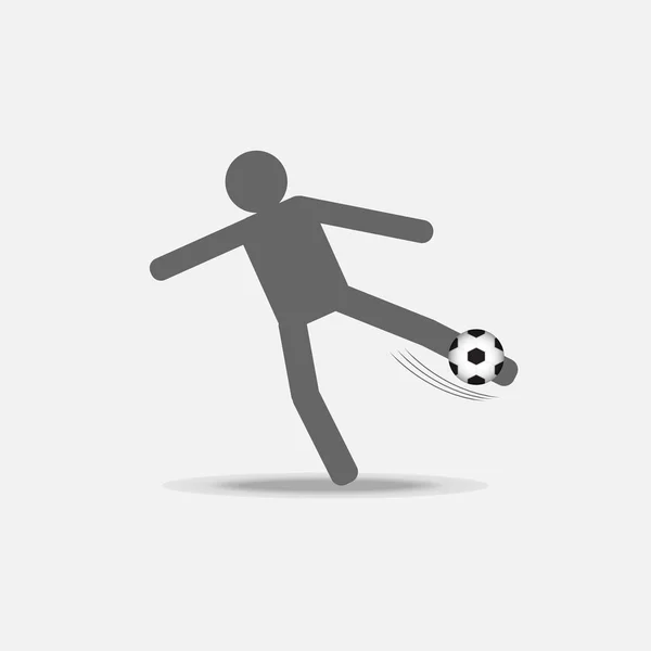 Giocatore di calcio calcia la palla — Vettoriale Stock