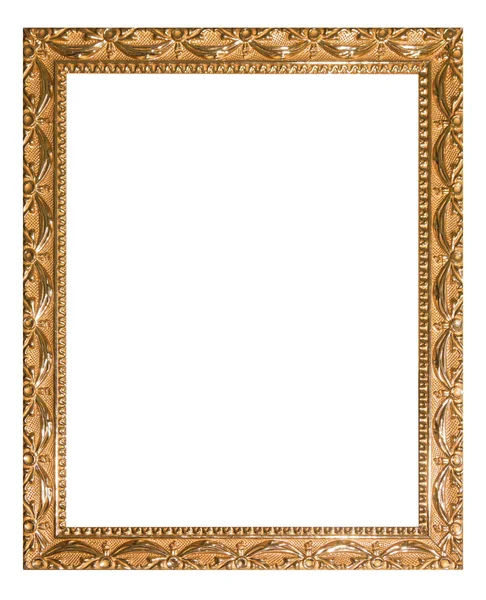 Золота старовинна старовинна дерев'яна рамка ізольована на білому тлі — стокове фото