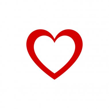 Kırmızı kalp tasarım grafik vektör simgesi. Sevgililer günü ve aşık kavramı. Çift Kişilik Heart Tema