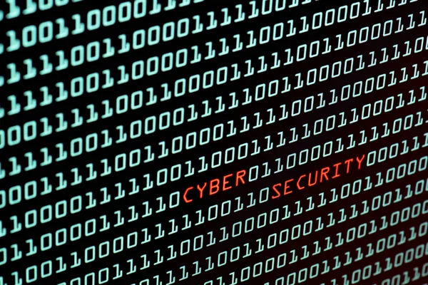 Siber Güvenlik metin ve ikili kod kavramı masaüstü bilgisayar ekranı, seçici odak, güvenlik teknoloji kavramı, internet hacker kavramı
