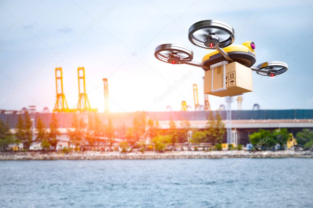 Delivery drone delivering petrochemical product from oil refiner