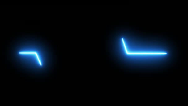Синя Пульсова Хвиля Серцевого Ритму Ізольованому Чорному Тлі Пульсація Серцебиття — стокове відео