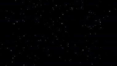 Gökyüzünden düşen yıldız. Stardust, hareket grafikleri için siyah arkaplanı izole etti. Fırtınada rastgele boyutlarda türbülans. İzole edilmiş yıldız tozu. 3d illüstrasyon oluşturma
