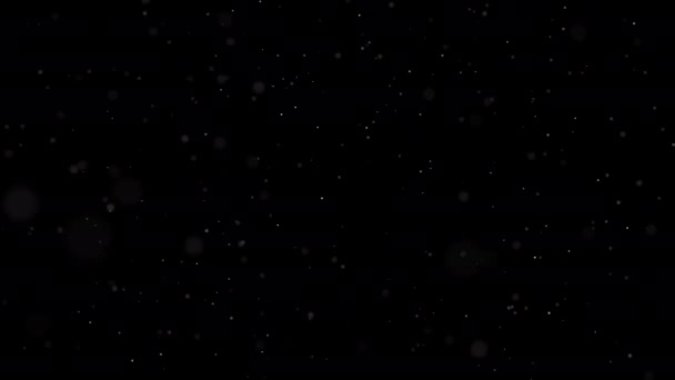 Hiver Neige tombant du ciel. Fond noir isolé neige pour éléments compositeurs de motion graphics. turbulence de taille enneigée aléatoire dans la tempête d'air. Flocons de neige isolés. Vidéo 4K. Boucle sans couture 