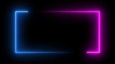 İki ton neon renk hareketli kare dikdörtgen resim çerçevesi