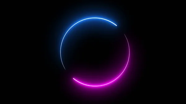 Lingkaran bundar bingkai gambar dengan dua nada neon warna bayangan gerakan — Stok Foto
