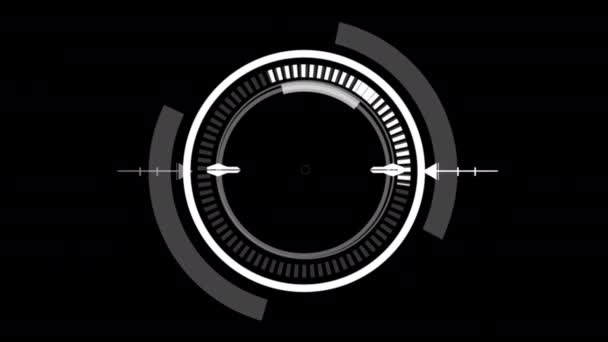 Hud Circle Interface Utilisateur Sur Fond Noir Isolé Portée Recherche — Video