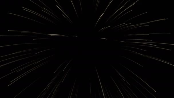 Реалістична Анімація Феєрверків Чорному Тлі Неба Святкування Пожежної Роботи Нічному — стокове відео