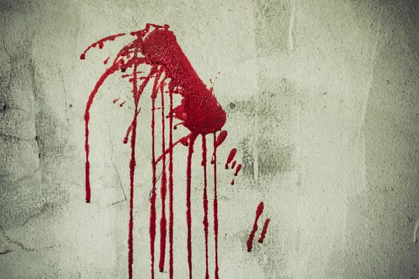 Éclaboussure Sang Rouge Sur Mur Dans Une Maison Abandonnée Festival — Photo