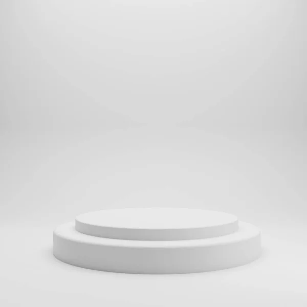 Supporto Prodotto Bianco Sfondo Bianco Concetto Astratto Geometria Minimale Studio — Foto Stock