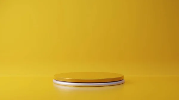 Soporte Producto Oro Amarillo Sobre Fondo Concepto Abstracto Geometría Mínima —  Fotos de Stock