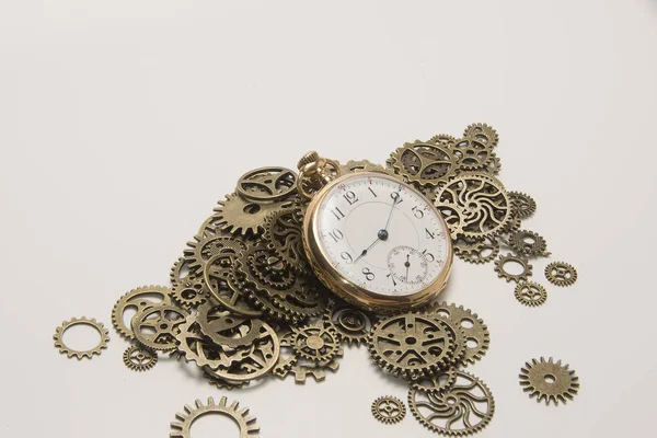 Pocket Watch and Gears — Stock Photo, Image