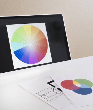 Color wheel used to assist in creating various designs, architec clipart