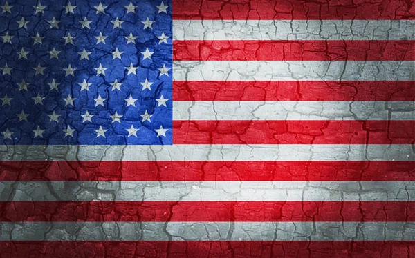 Vlag van de Verenigde Staten van Amerika toont leed door politieke strijd . — Stockfoto