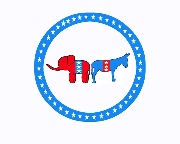 Vote 2020 is in progress and illustrated with the Democratic Donkey / — ストック写真