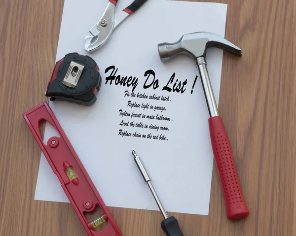 DIY honey do list with items that need repairing in a home or ho — Stock Photo, Image