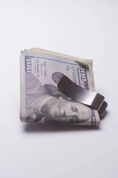 Money Secured Silver Money Clip — Stock Photo, Image