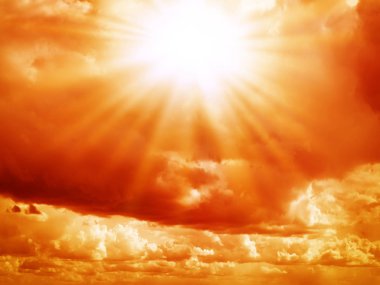 Kırmızı parlak güneş