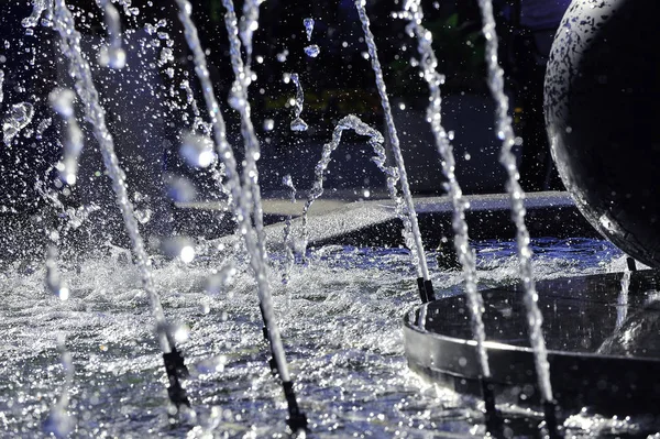 Fontein Spatten Met Water — Stockfoto