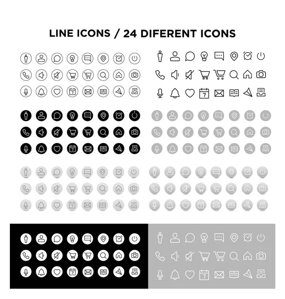 Vektor Illustration Von Thin Line Symbolen Für Unternehmen Website Kontakt — Stockvektor