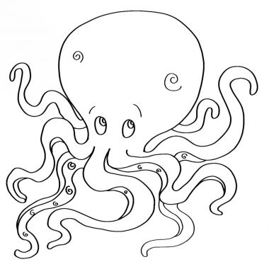 Ahtapot hayvan çizgi film