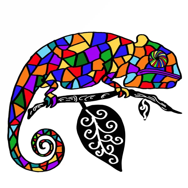 Kameleon ikona zwierząt — Zdjęcie stockowe