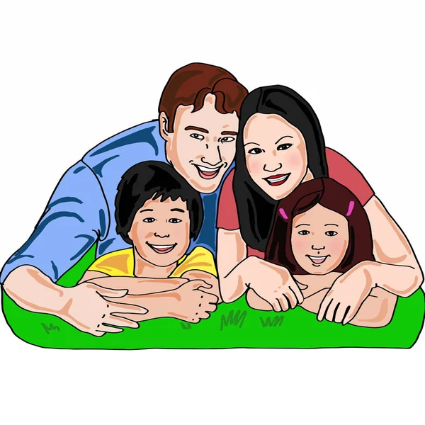 Šťastná rodina ikona — Stock fotografie