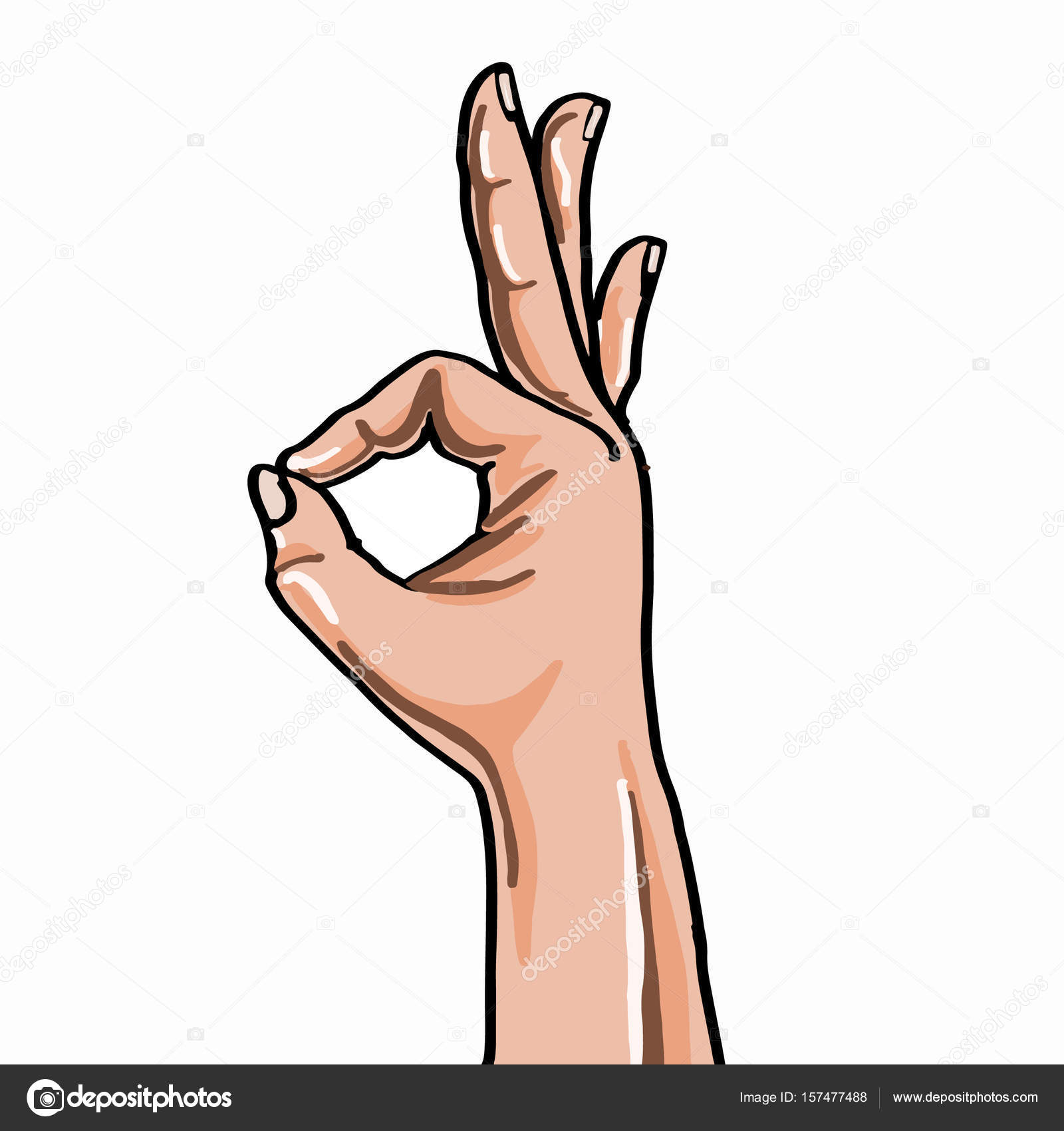 Hand sign perfect icon Stock Illustration by ©designartks #157477488, image size:1600x1700