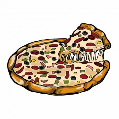 Dilimlenmiş pizza simgesi gıda