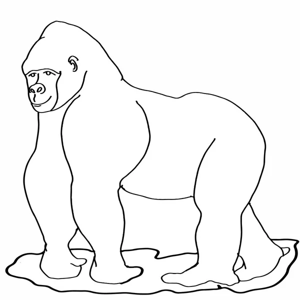 Goril simgesini boyama hayvan — Stok fotoğraf