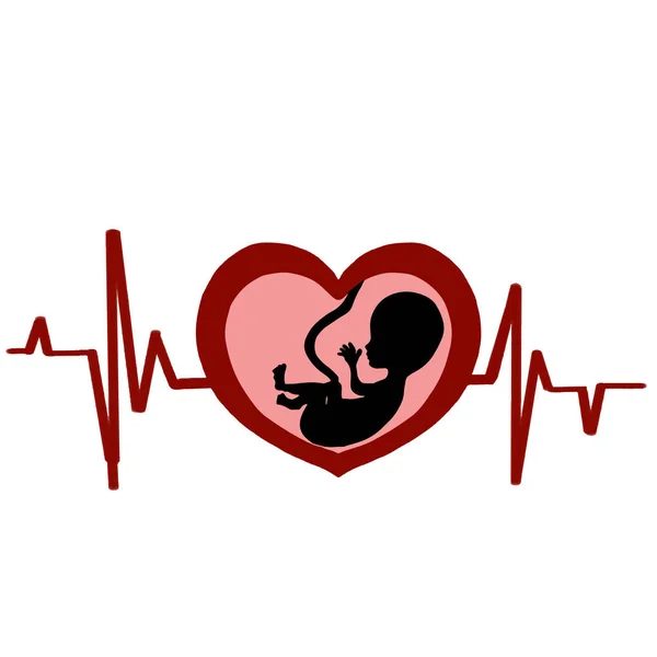 Ícone do chuveiro do coração do bebê — Fotografia de Stock