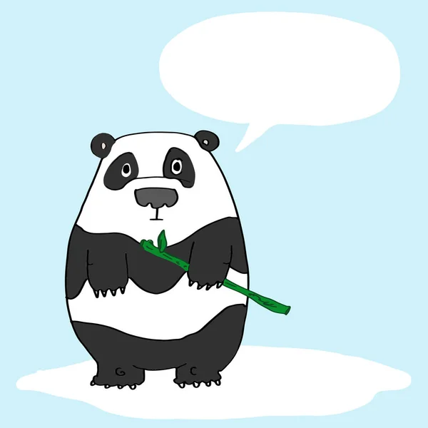 Niedliches Panda-Symbol mit Text — Stockfoto
