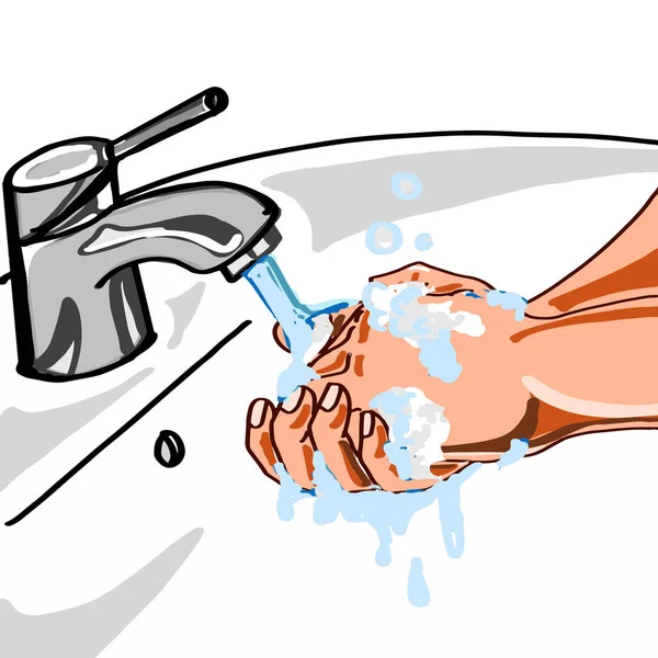 Kreskówka mycie rąk — Zdjęcie stockowe